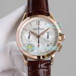 Swiss Replica Jaeger-LeCoultre Master Chronograph Watch Rose Gold Case Silver Dial